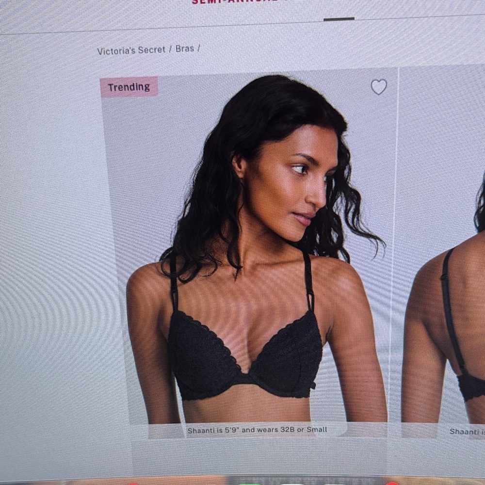 Victoria's Secret Black Lace Sexy Tee push up bras NWT 34D